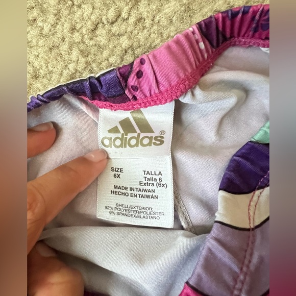 Adidas Girls Silky Colorful Leggings Size 6X - Picture 2 of 3